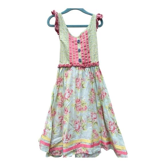 Matilda Jane mint Floral heat wave a line dress size 8 cottagecore coastal boho - Picture 3 of 6